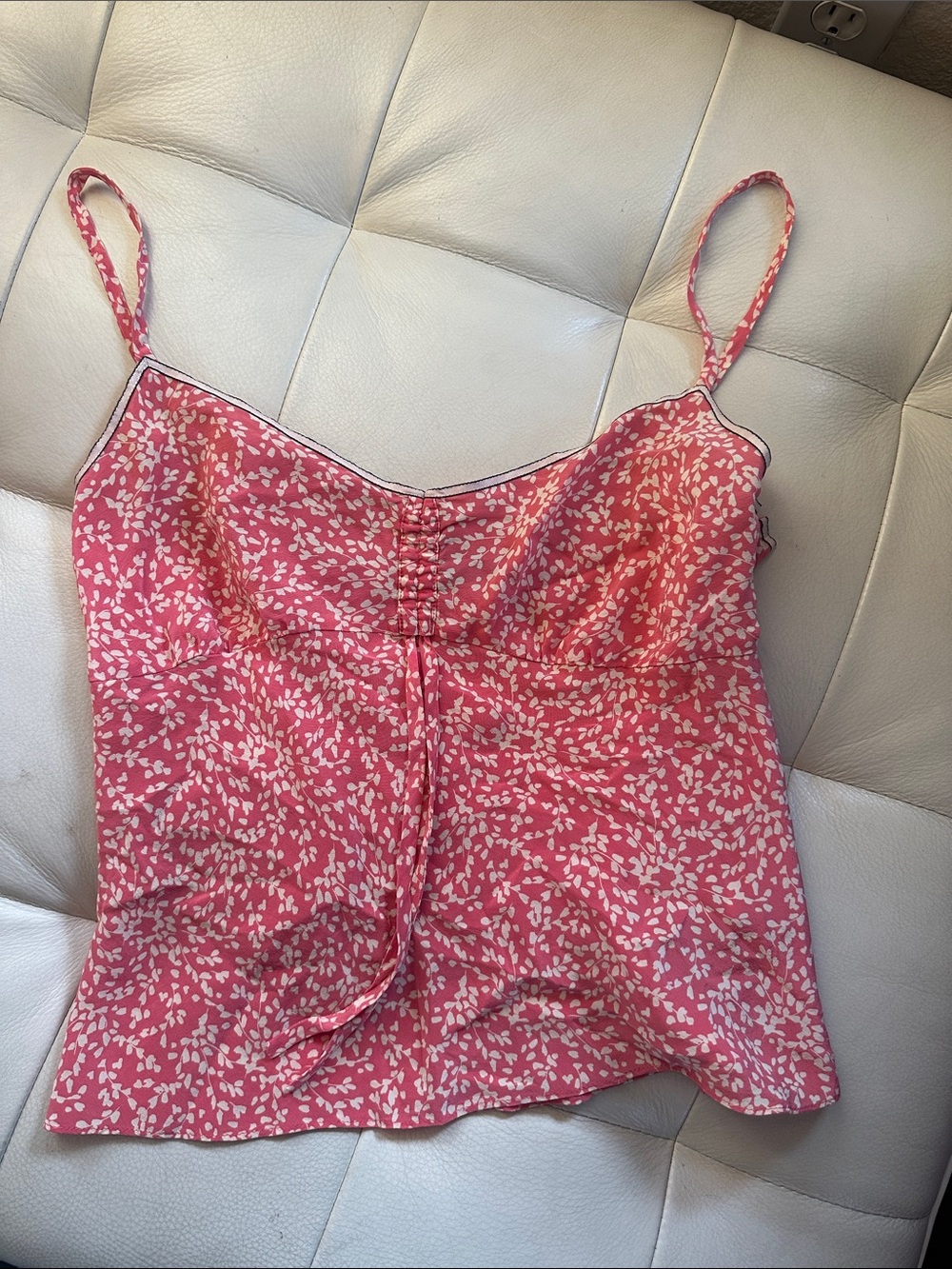 J. Crew Pink Floral Spaghetti Strap Cami